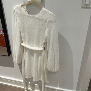 Jenny Yoo White sequined angie dress size 4 never worn